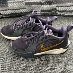 Nike Dark Purple and Gold Athletic Shoes